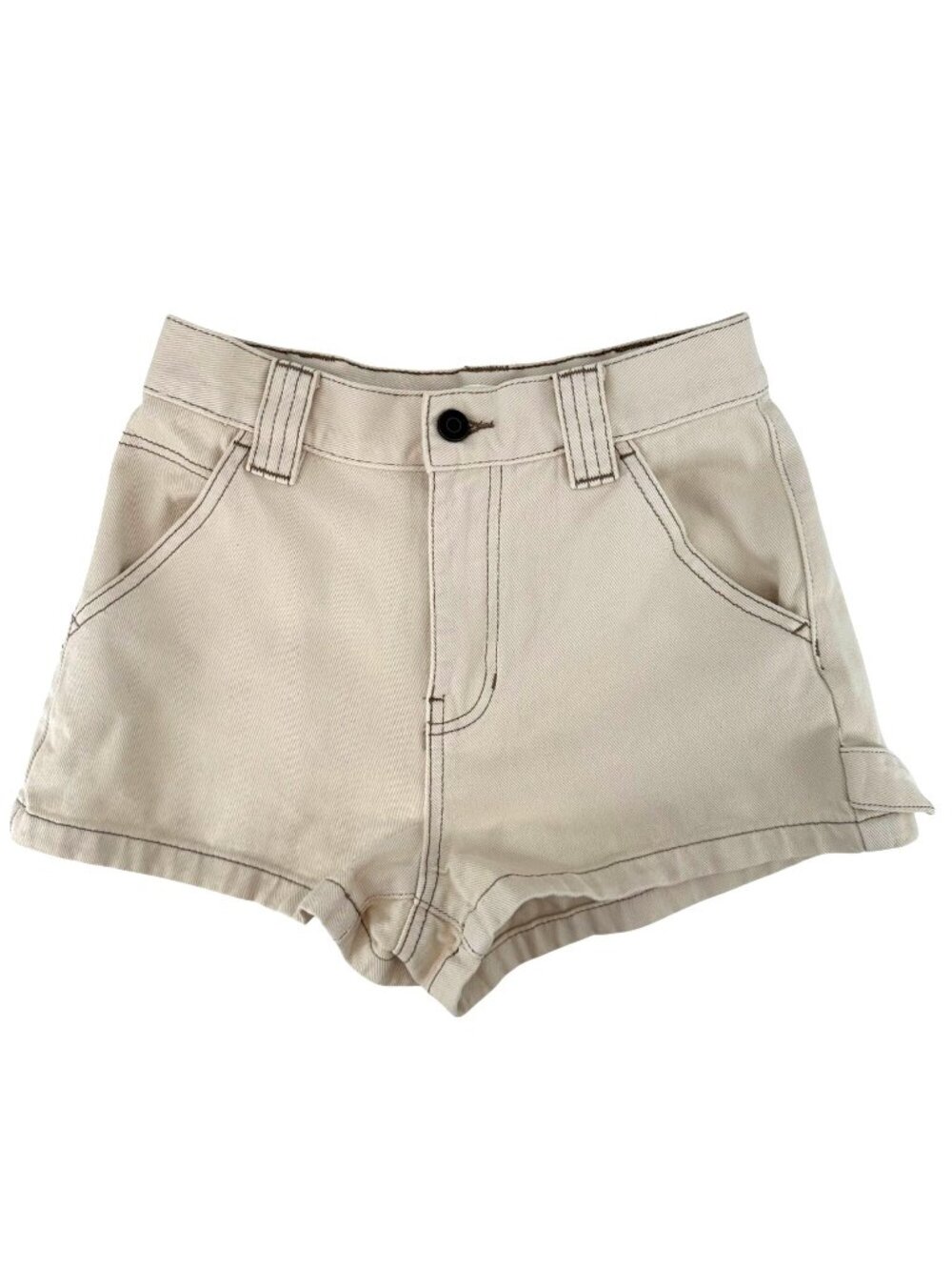 NWT PacSun Womens Bone High-Rise Cotton Twill Shorts Size 25